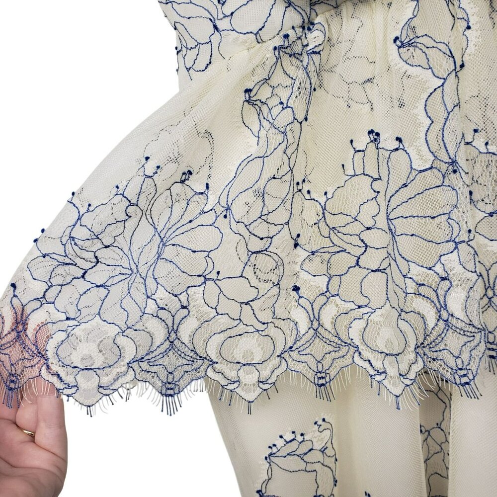 NEW Alice McCall Clementine Midi Dress White Blue Tiered Lace Bridal Coquette - Picture 9 of 16